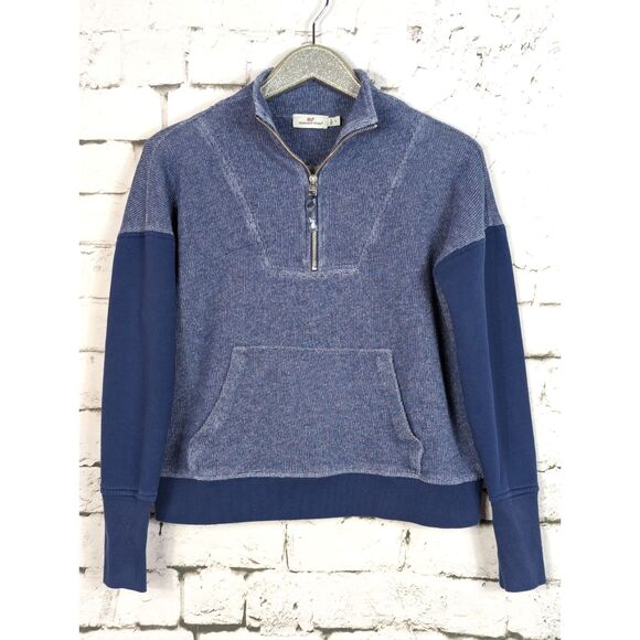 VINEYARD VINES 1/4 Zip Pullover Kangaroo Pocket Preppy Nautical Size Small - Picture 1 of 5